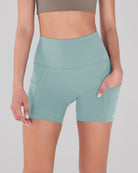 5" High Waist Tummy Control Shorts with Pockets Chambray - ododos