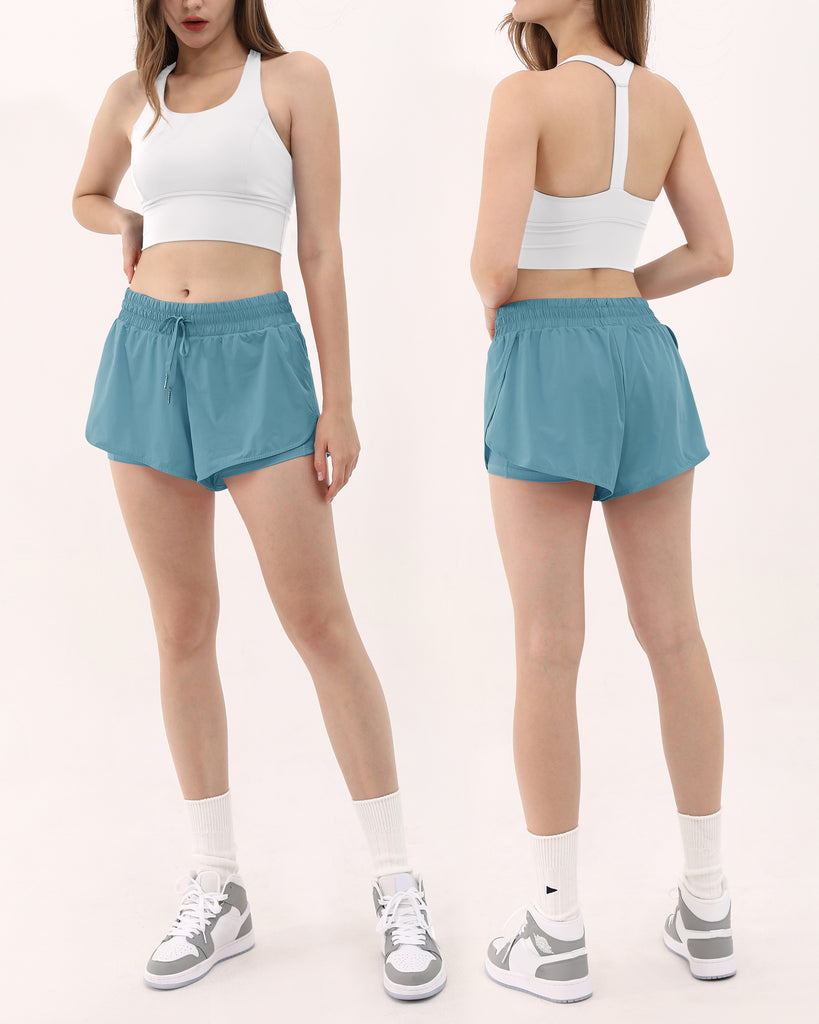  2 in 1 Workout Shorts with Pockets - ododos