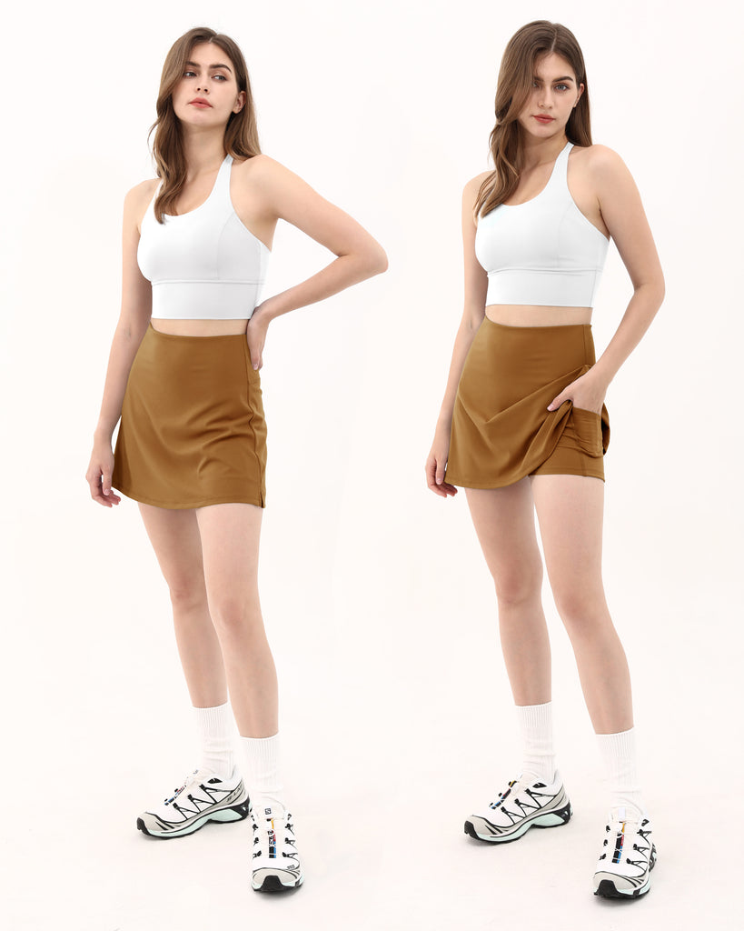  High Waist Tennis Skirts with Pockets - ododos