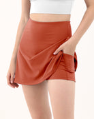 High Waist Tennis Skorts with Pockets Cinnamon - ododos