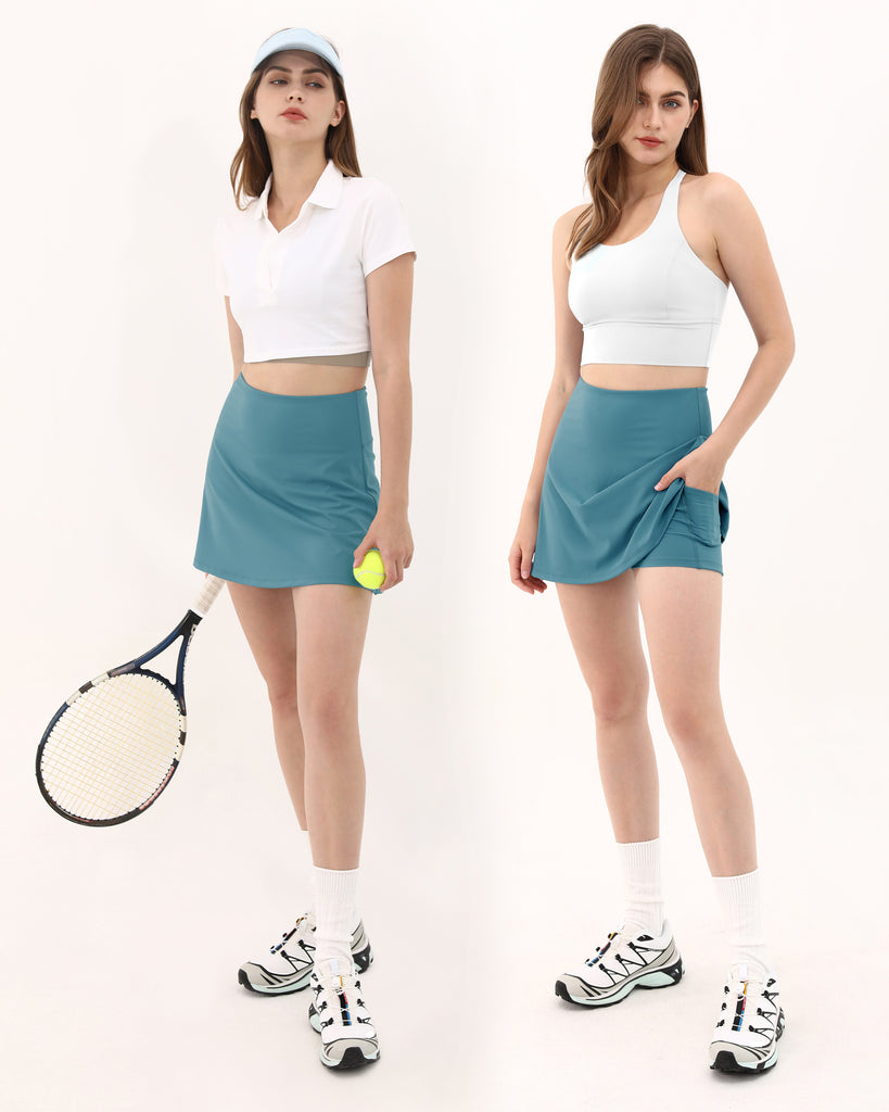  High Waist Tennis Skirts with Pockets - ododos