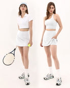 High Waist Tennis Skorts with Pockets - ododos