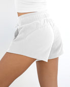 Cotton Terry Drawstring Workout Shorts - ododos