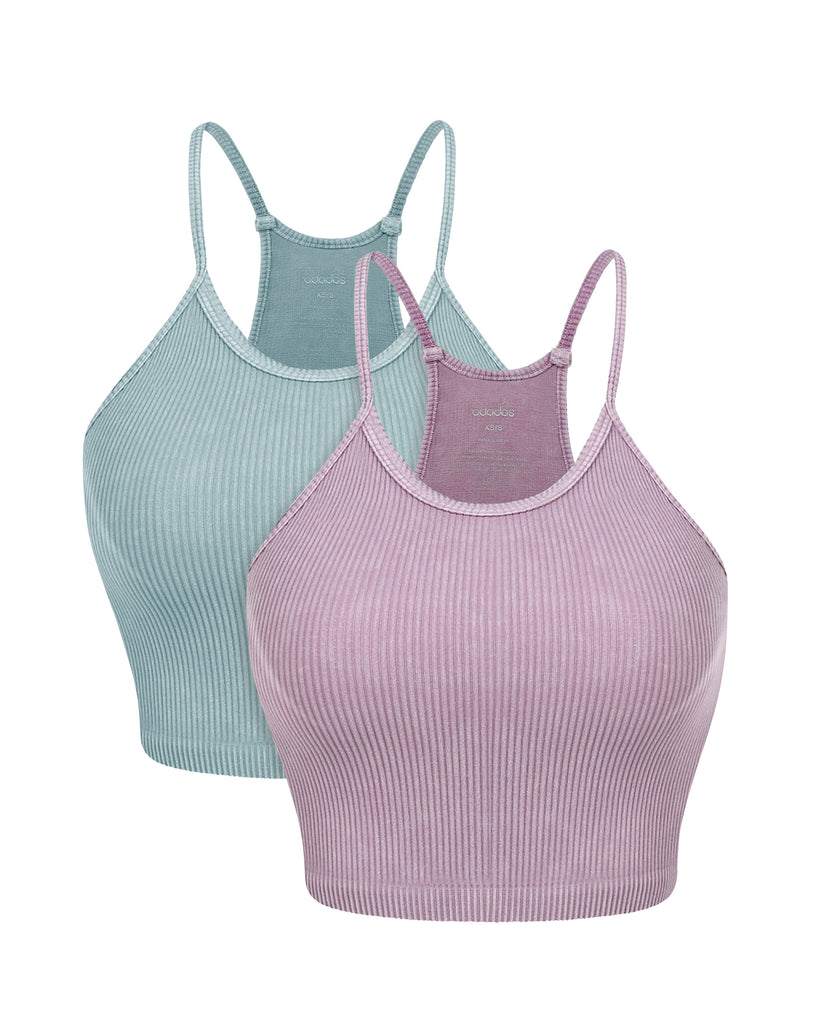  2-Pack Rib-Knit Crop Tank Tops - ododos