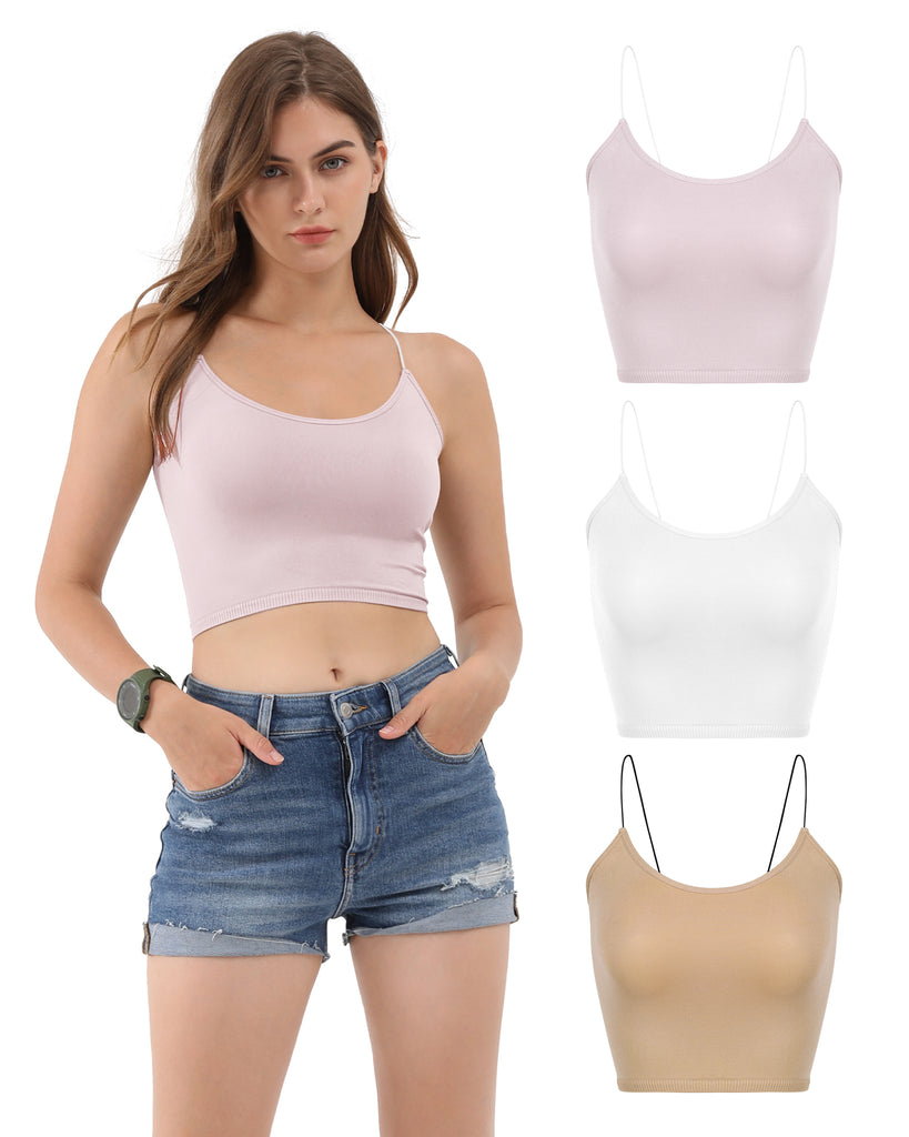  3-Pack Seamless Cami Crop Tops - ododos
