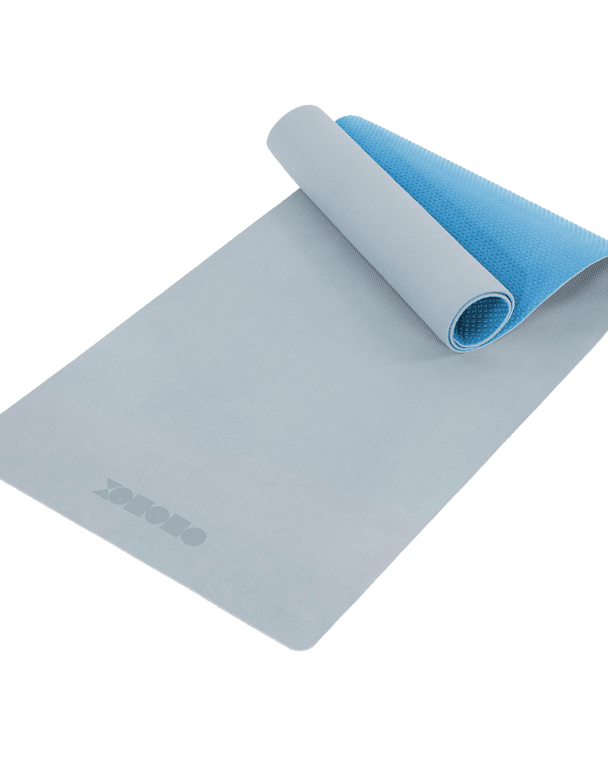 Eco-friendly TPE non-slip sports fitness yoga mat Gray/Blue - ododos