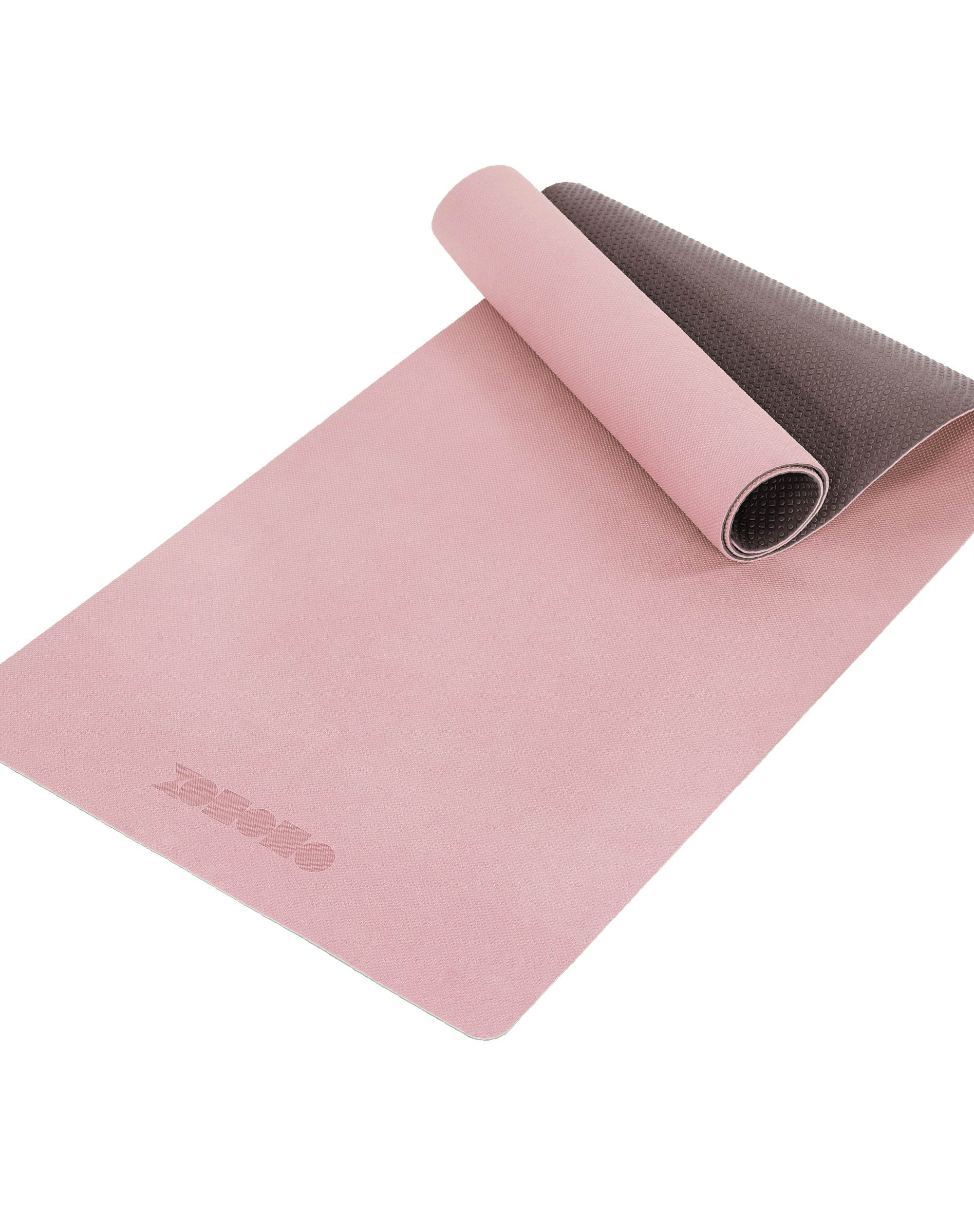 Eco-friendly TPE non-slip sports fitness yoga mat Pink/Brown - ododos