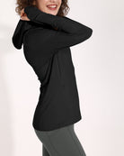 UPF Long Sleeve Full Zip Jacket Black - ododos