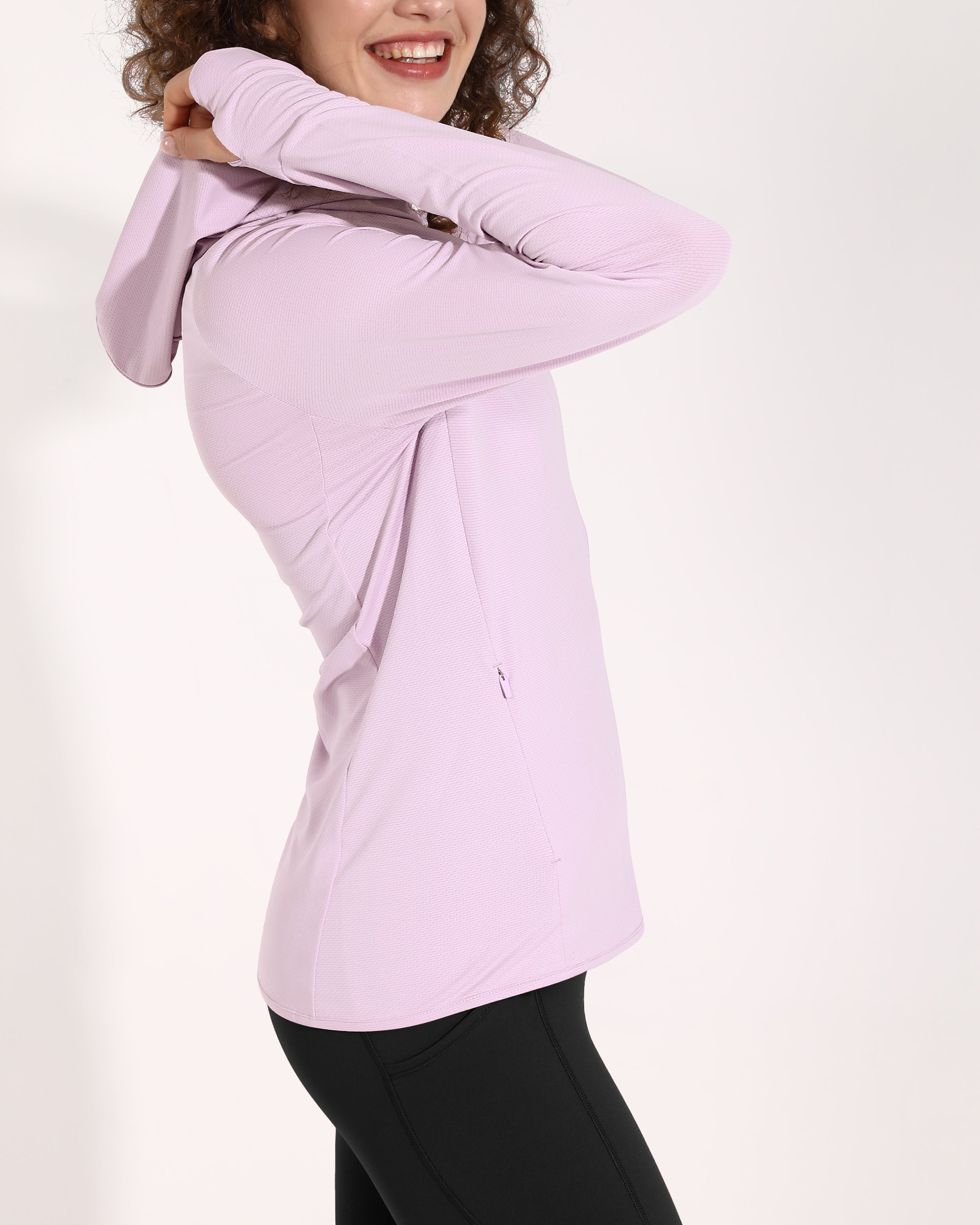UPF Long Sleeve Full Zip Jacket Lavender - ododos
