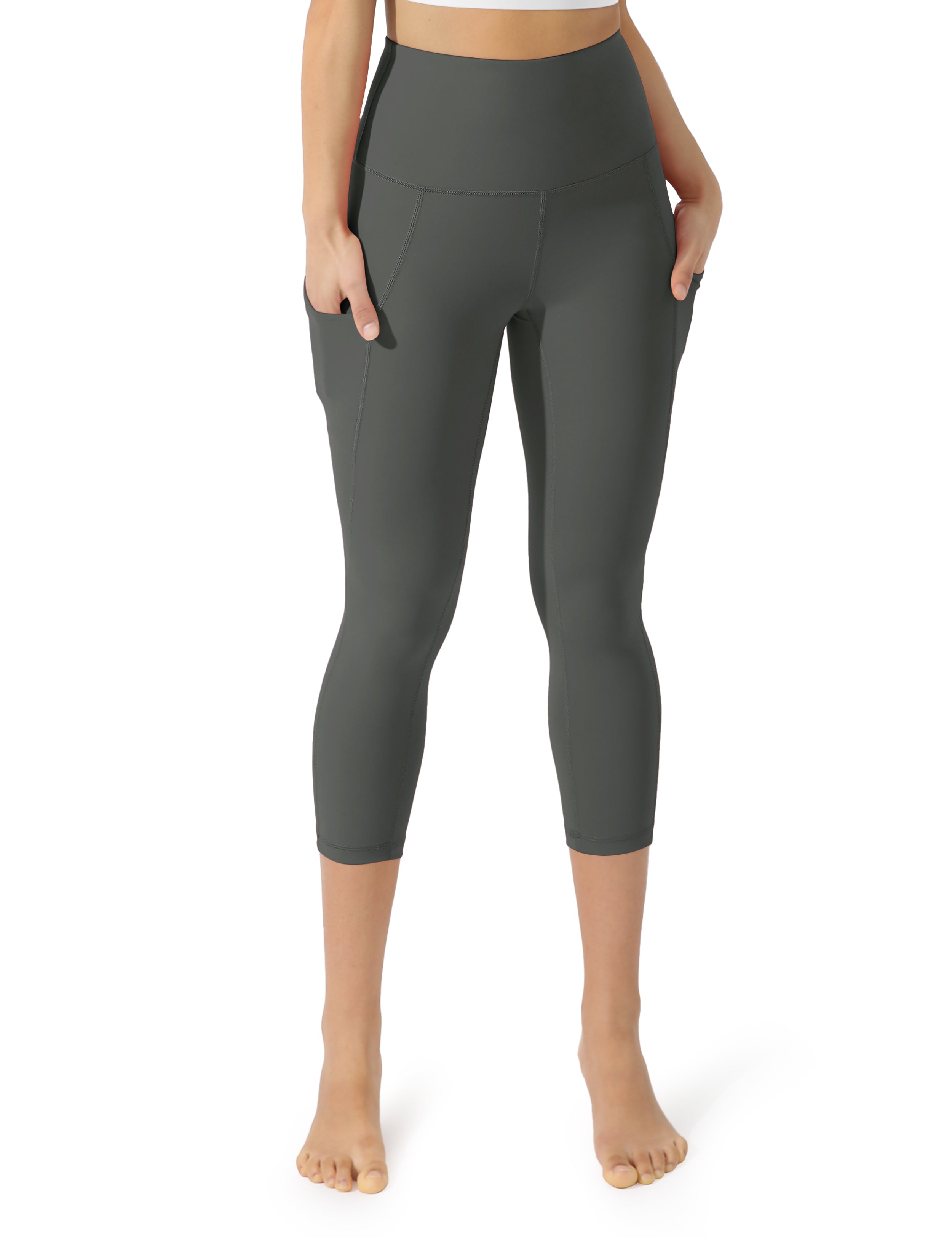 High Waist Yoga Capris with Pockets ODODOS Forest Teal M